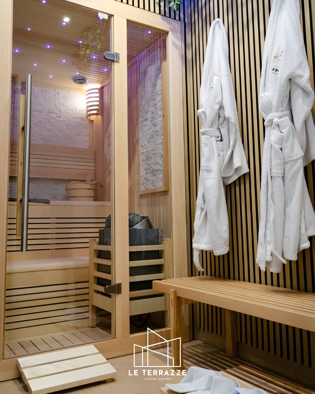 Il Belvedere signature suite with cedar sauna